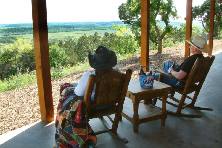 View from back porch of Cabin Suites